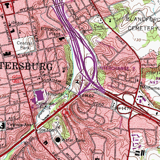 Topographic Map of Southside Virginia Emergency Crew, VA