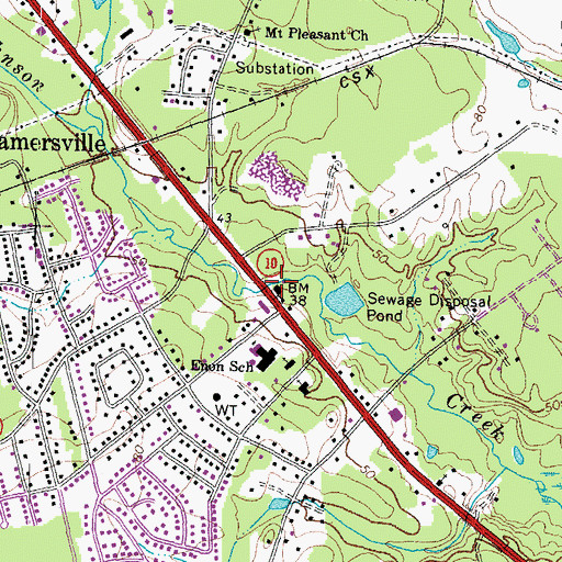 Topographic Map of Chesterfield Fire and Emergency Medical Services Station 6 Enon, VA