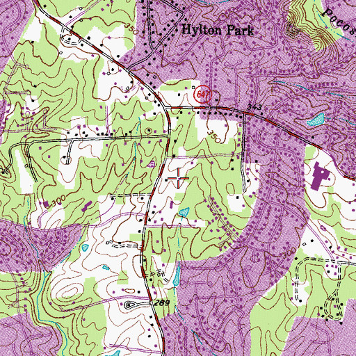 Topographic Map of Chesterfield Fire and Emergency Medical Services Station 20 Courthouse Road, VA