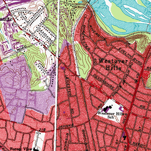 Topographic Map of Forest View Volunteer Rescue Squad Station 1, VA