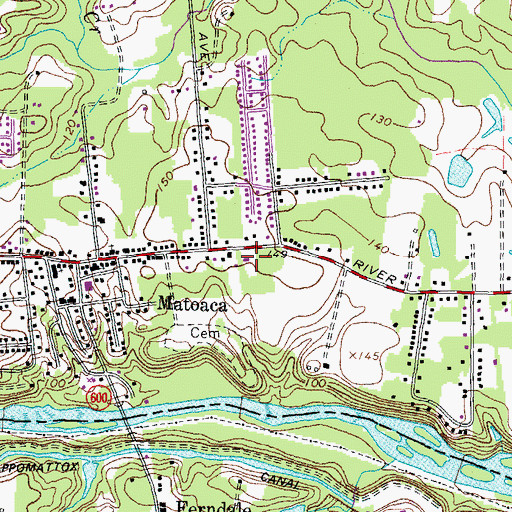 Topographic Map of Ettrick - Matoaca Volunteer Rescue Squad, VA