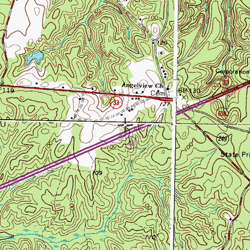 Topographic Map of New Kent Fire - Rescue Station 3 / Weir Creek Volunteer Emergency Services, VA