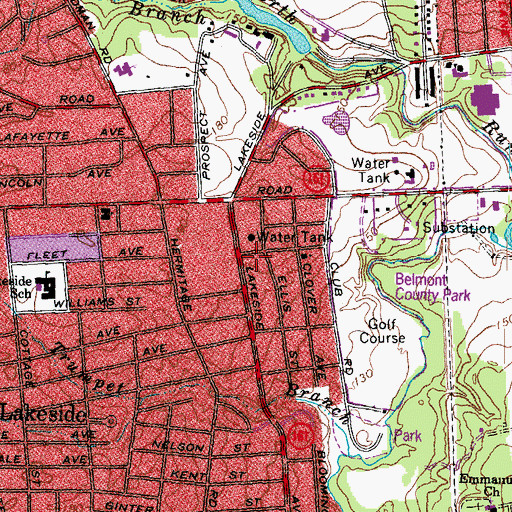 Topographic Map of Lakeside Volunteer Rescue Squad, VA