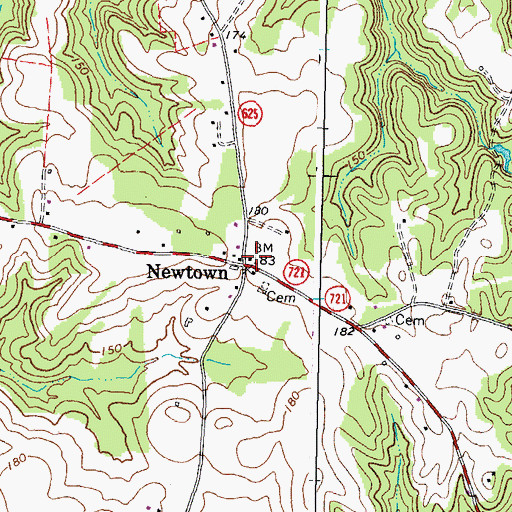Topographic Map of Upper King and Queen Volunteer Fire Department, VA
