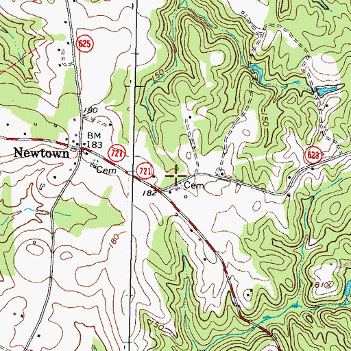 Topographic Map of Upper King and Queen Rescue Squad, VA