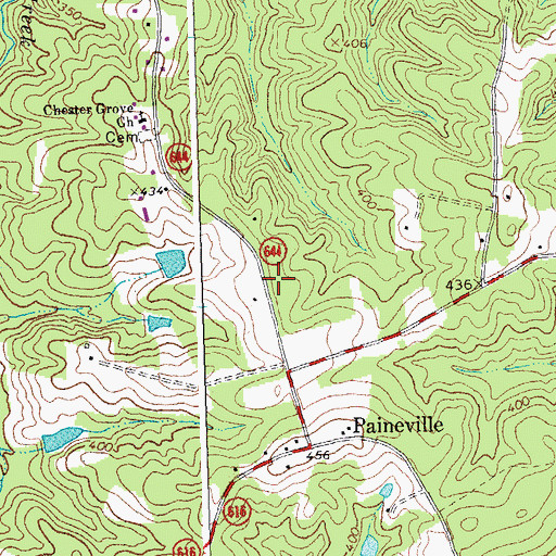 Topographic Map of Amelia County Volunteer Fire Department Company 5 Paineville, VA