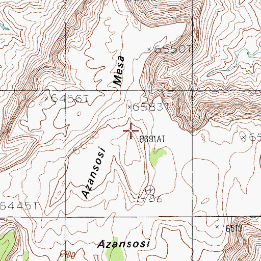 Topographic Map of Azansosi Mesa, AZ