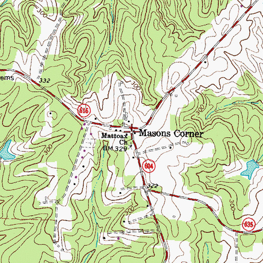 Topographic Map of Amelia County Volunteer Fire Department, VA
