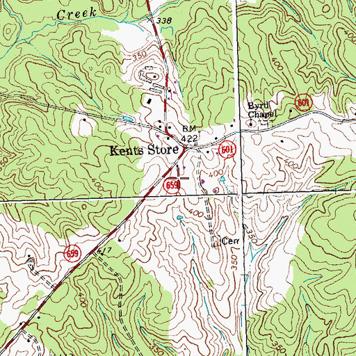 Topographic Map of Kents Store Rescue Station, VA
