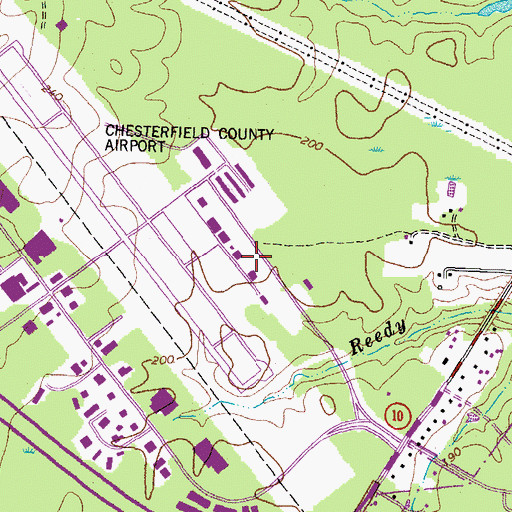 Topographic Map of Virginia State Police MedFlight I, VA