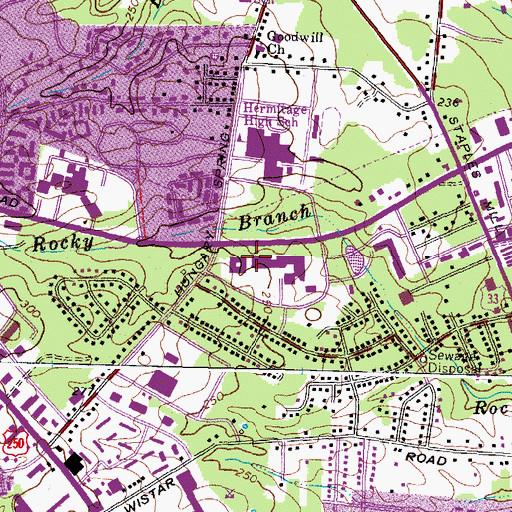 Topographic Map of Henrico County Sheriff's Office, VA
