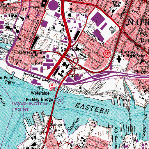 Topographic Map of Fifth Naval District Permanent Shore Patrol, VA