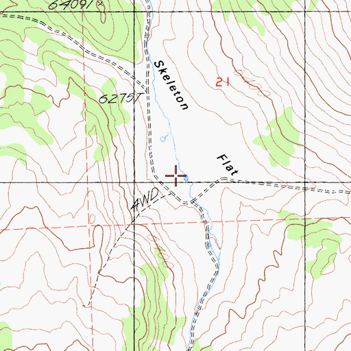 Topographic Map of Skeleton Flat, CA