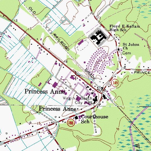 Topographic Map of Virginia Beach Police Department First Precinct, VA