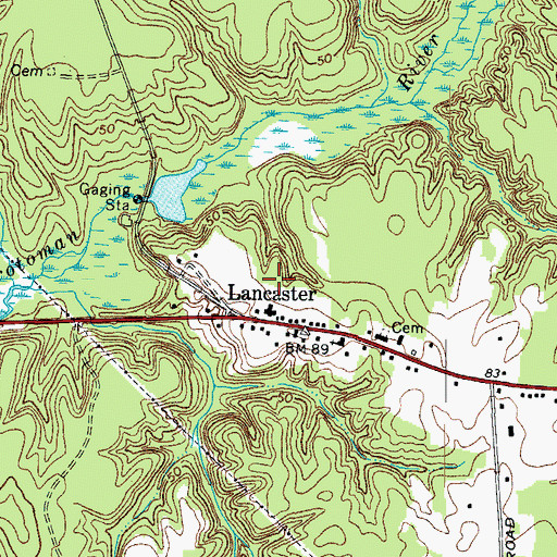 Topographic Map of Lancaster County Sheriff's Office, VA