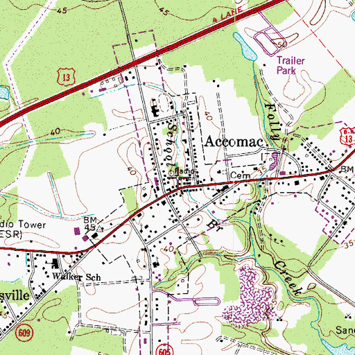 Topographic Map of Accomack County Sheriff's Office, VA