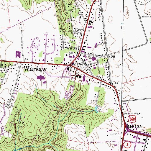 Topographic Map of Richmond County Sheriff's Office, VA