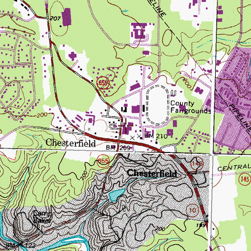 Topographic Map of Chesterfield County Police Department Forensic, VA