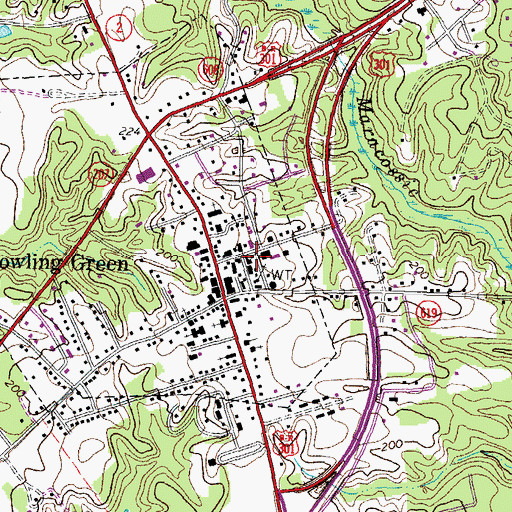 Topographic Map of Caroline County Sheriff's Office, VA