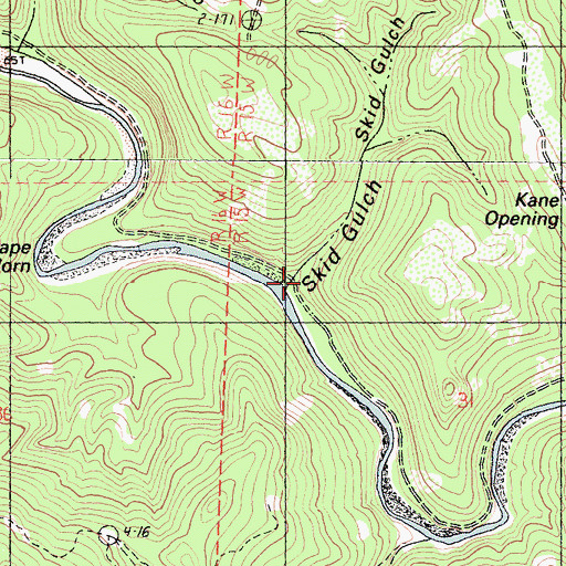 Topographic Map of Skid Gulch, CA
