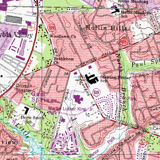 Topographic Map of Fairfax County Police Department Mount Vernon District Station, VA