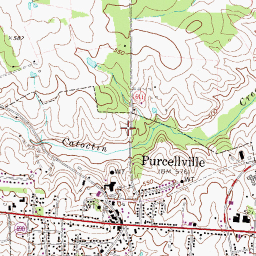 Topographic Map of Purcellville Police Department, VA