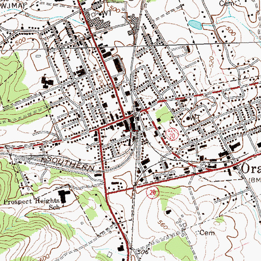 Topographic Map of Orange Police Department, VA