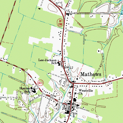 Topographic Map of Mathews County Sheriff's Office, VA