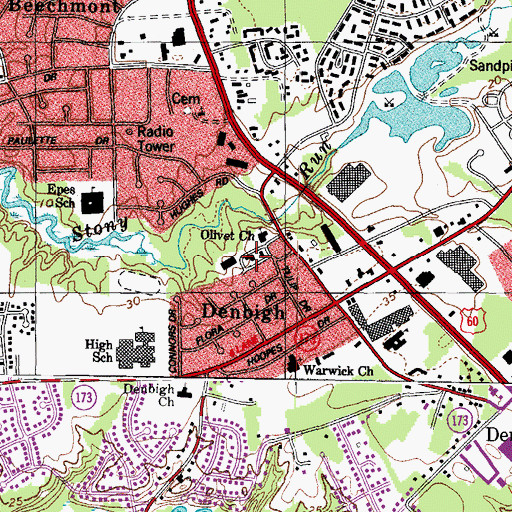 Topographic Map of Newport News Police Department - North Precinct, VA