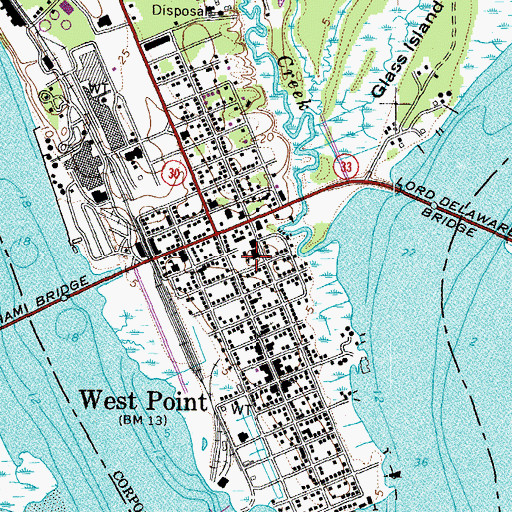 Topographic Map of West Point Police Department, VA