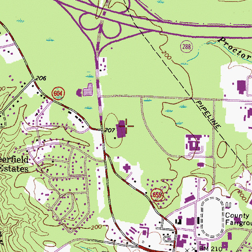Topographic Map of Chesterfield County Sheriff's Office, VA