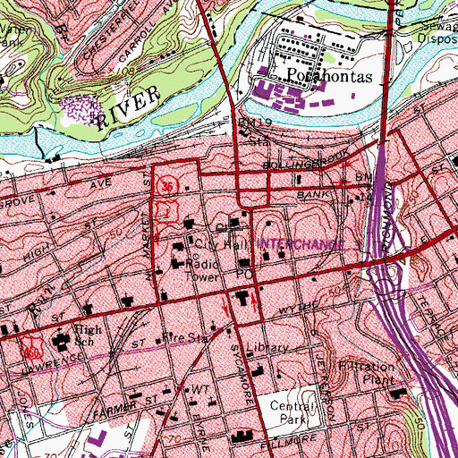 Topographic Map of Petersburg Community Diversion, VA