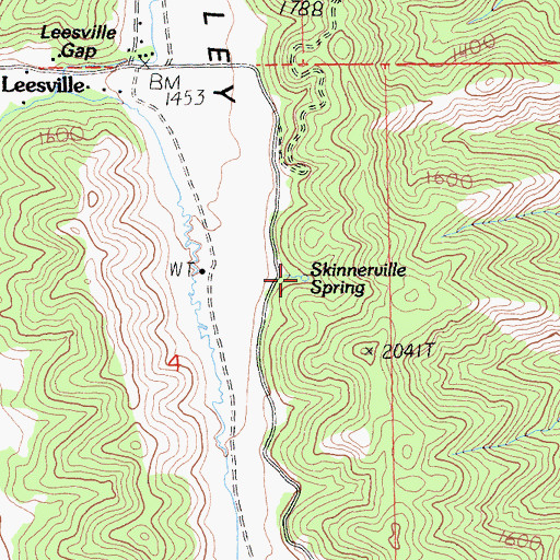 Topographic Map of Skinnerville Spring, CA