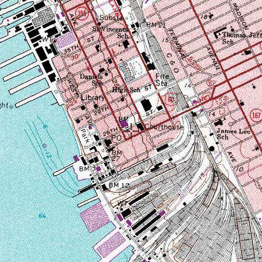 Topographic Map of Newport News Criminal Court, VA