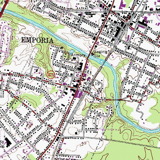 Topographic Map of Greensville County Sheriff's Office, VA