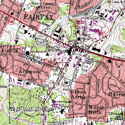 Topographic Map of Fairfax County Sheriff's Office, VA