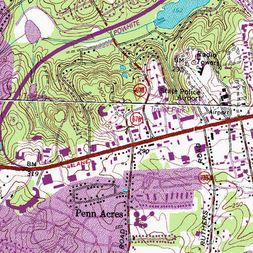 Topographic Map of Chesterfield County Police Department Midlothian District Station, VA