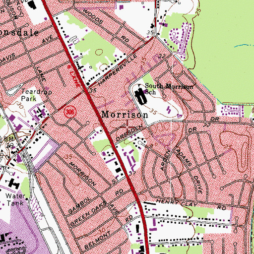 Topographic Map of Newport News Police Department - Central Precinct, VA