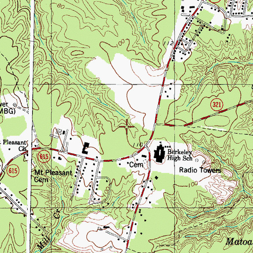 Topographic Map of Williamsburg - James City County Sheriff's Office, VA
