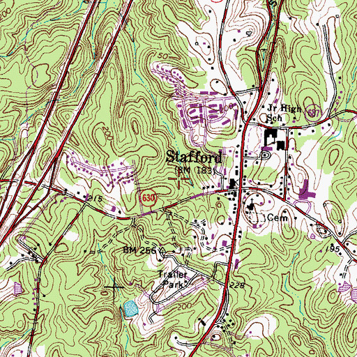 Topographic Map of Stafford County Sheriff's Office, VA