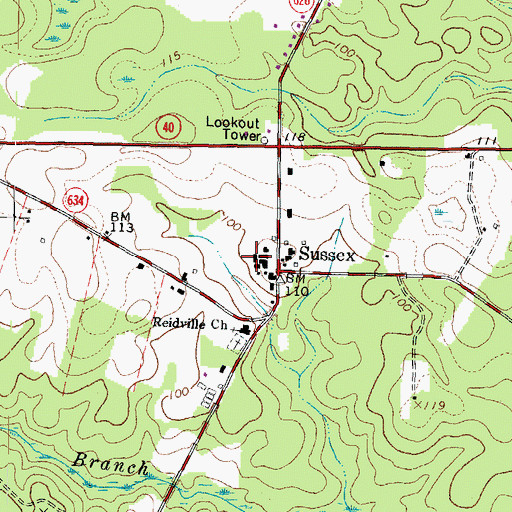 Topographic Map of Sussex County Sheriff's Office, VA