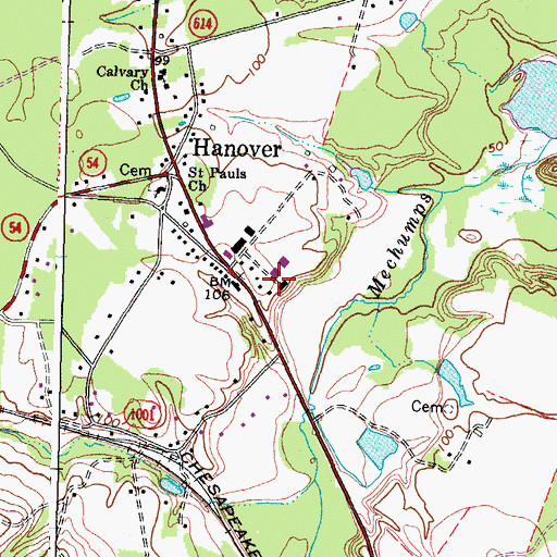 Topographic Map of Hanover County Circuit Court, VA