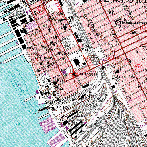 Topographic Map of Newport News County Sheriff's Office, VA