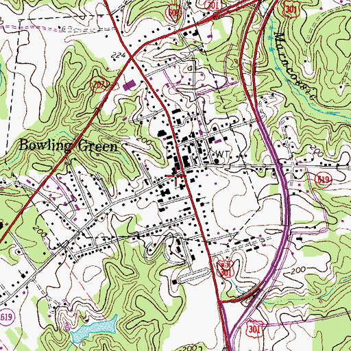 Topographic Map of Virginia State Police Division 1 Area 44 Office, VA
