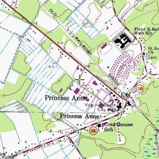 Topographic Map of Virginia Beach Circuit Court, VA