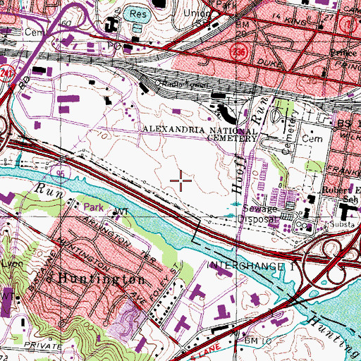 Topographic Map of Alexandria City Sheriff's Office, VA