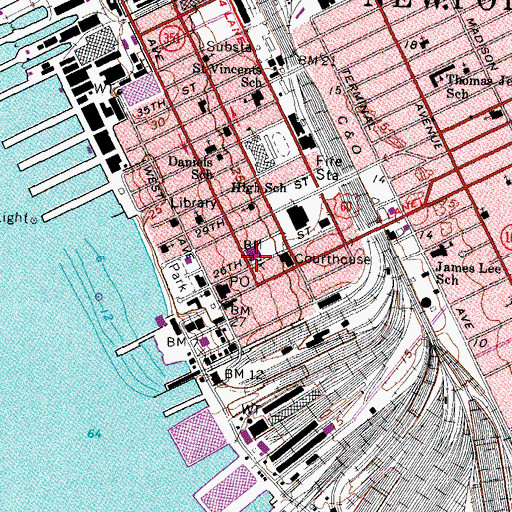 Topographic Map of Newport News Chief of Police, VA