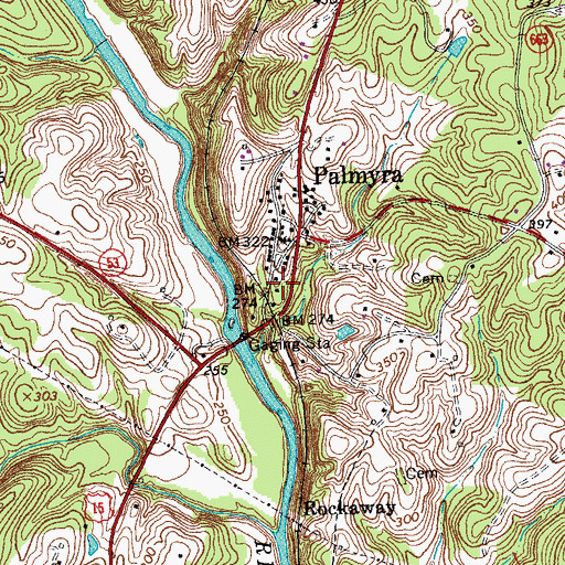 Topographic Map of Fluvanna County Criminal Court, VA