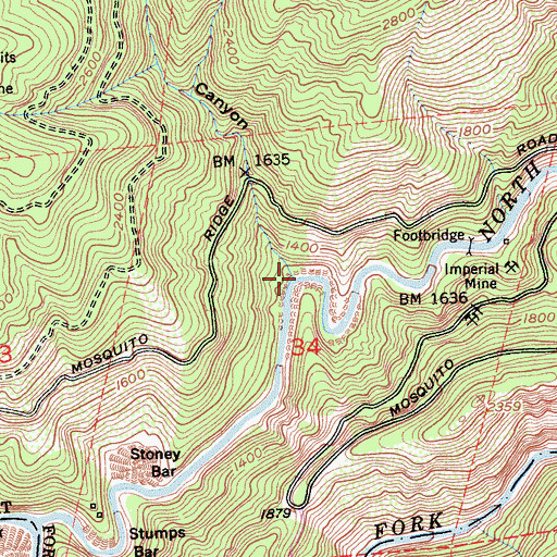 Topographic Map of Skunk Canyon, CA