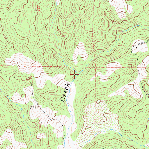 Topographic Map of Skunk Creek, CA